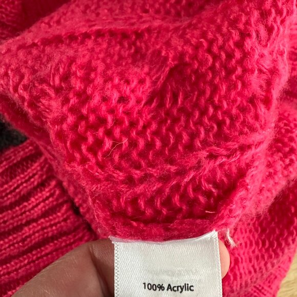 Lularoe Lucille Cardigan Sweater Large Cable Knit Pink Gray Oversized CJ-2080 - Picture 7 of 7